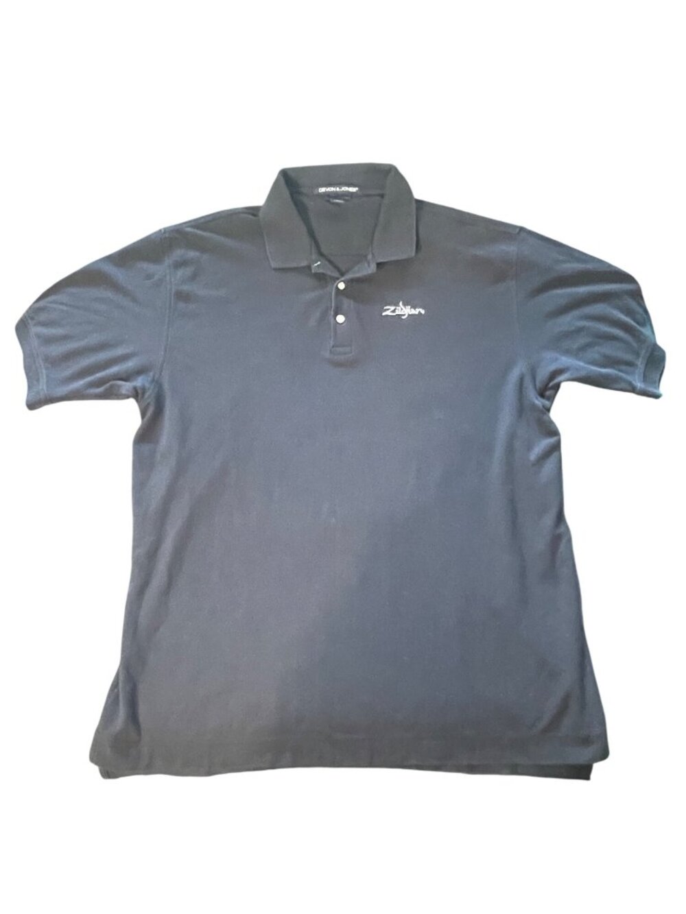 Devon & Jones Zildjian Embroidered Black Pima Cotton Polo Shirt XL